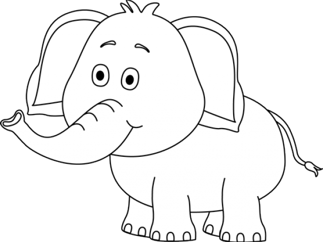 Cute Elephant Clipart - Cute Elephant Clipart Black And White - Png Download (640x480), Png Download