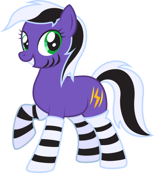 Lightning Stripe, Black And White Mane, Clothes, Derpibooru - Cartoon Clipart (534x600), Png Download