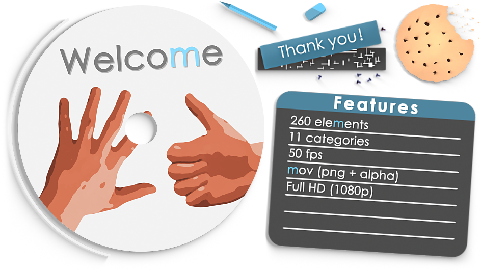 Cartoon Hands Kit - Sign Clipart (960x540), Png Download