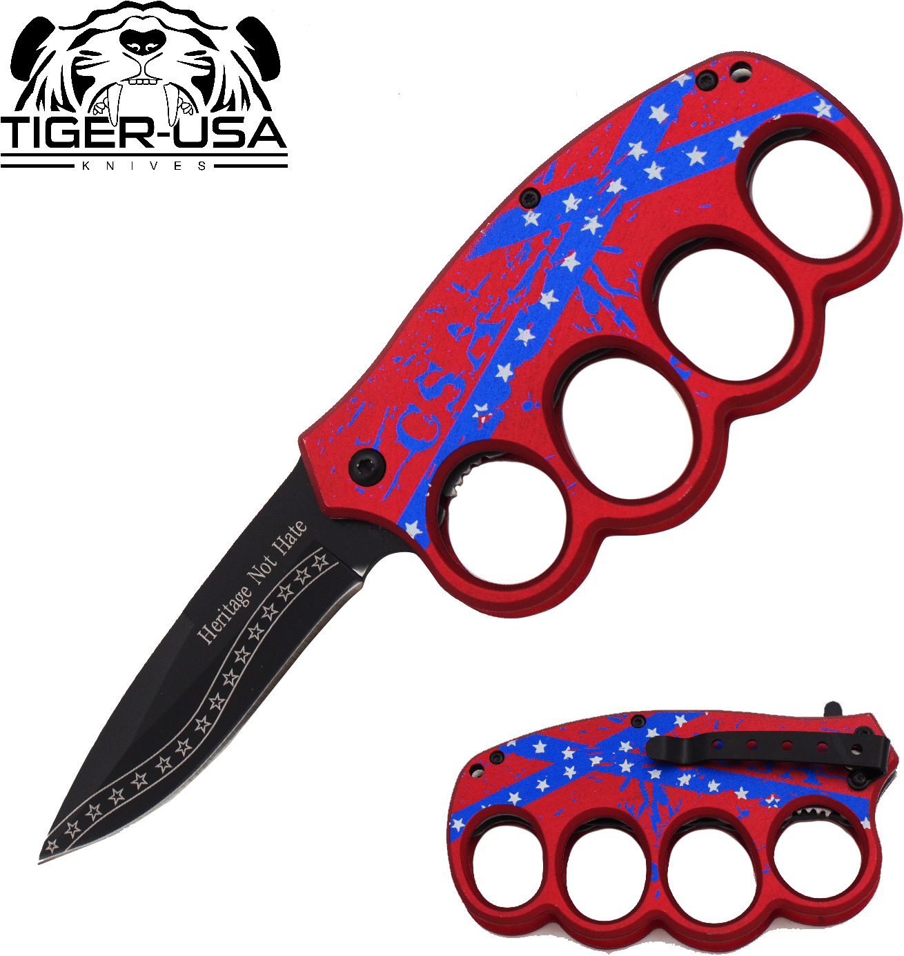 Brass Knuckle Folding Knife - Pocket Knives American Flag Clipart (1500x1500), Png Download