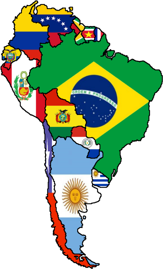 Flags Of South United States Map - Map Latin America Flag Clipart (827x966), Png Download