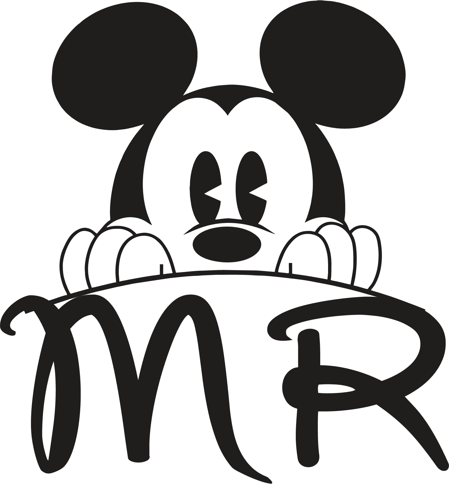 Clipart Library Library Mickey Drawing Rapunzel Coloring - Mickey Y Minnie Vector - Png Download (1433x1546), Png Download