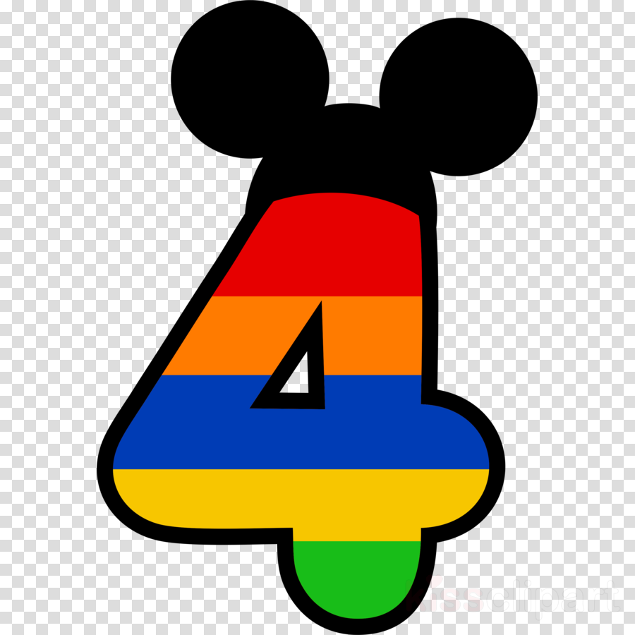 Download Numero 4 Mickey Png Clipart Minnie Mouse Mickey - Number 4 Mickey Mouse Transparent Png (900x900), Png Download