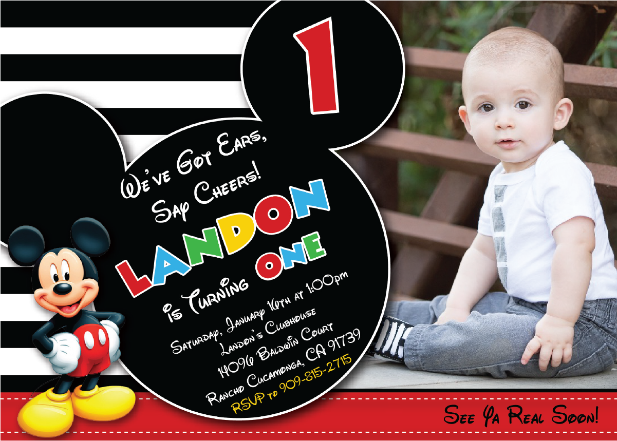 Mickey Mouse Birthday Invitations - Mickey Mouse Clipart (1200x1200), Png Download