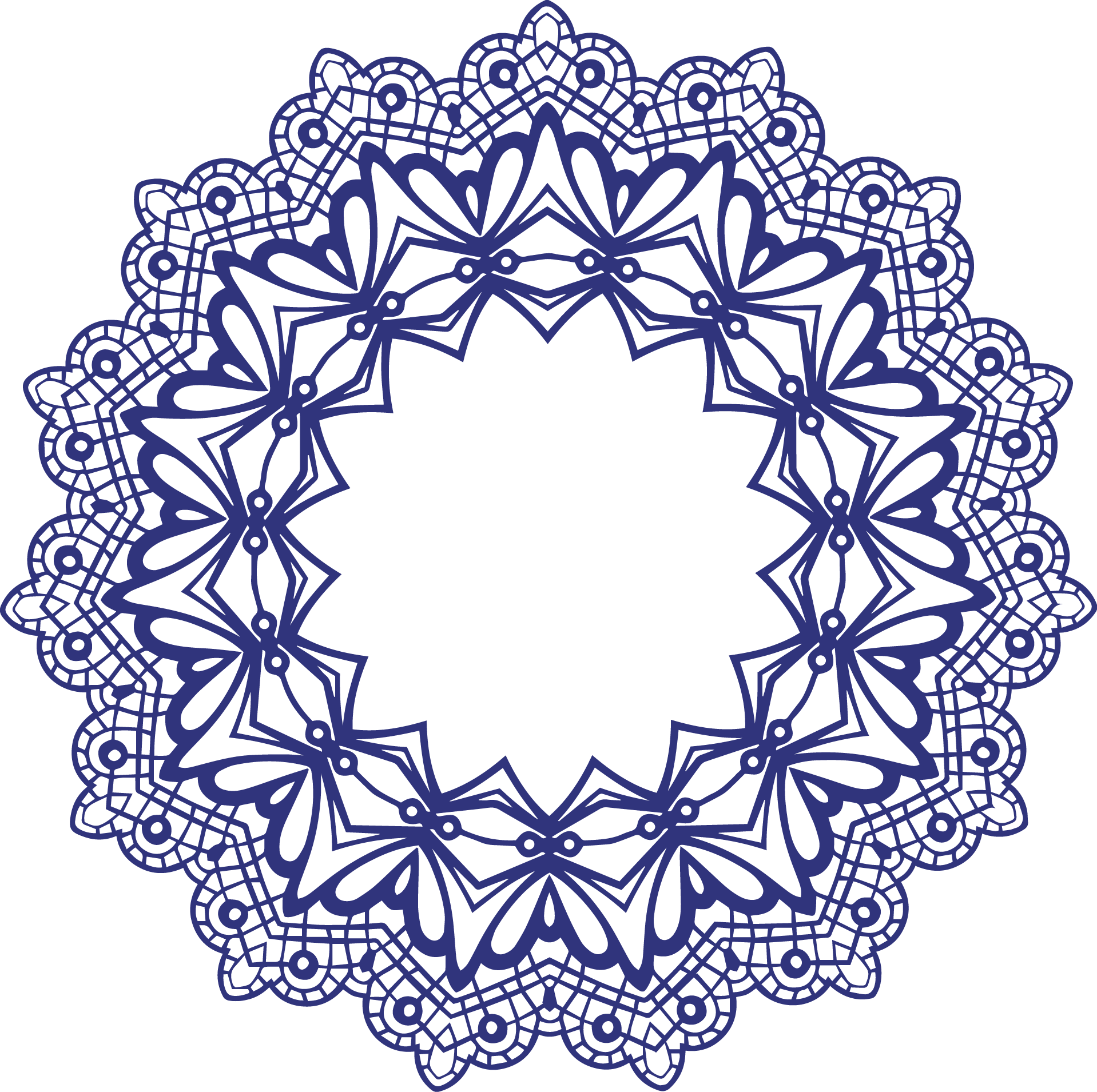 Lace Clip Art - Mandala Frame Png Transparent Png (1918x1910), Png Download