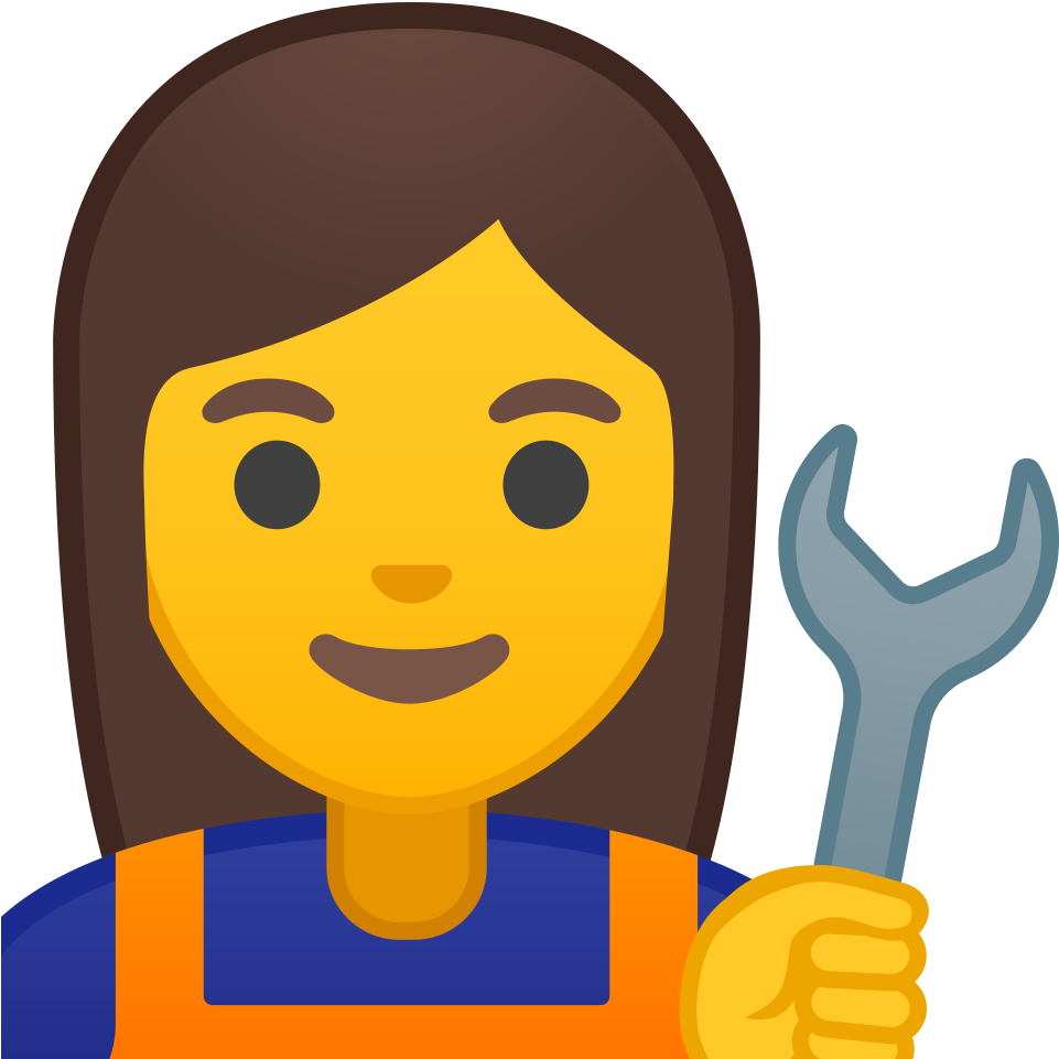 Woman Mechanic Icon - Raising Hand Emoji Clipart (1024x1024), Png Download