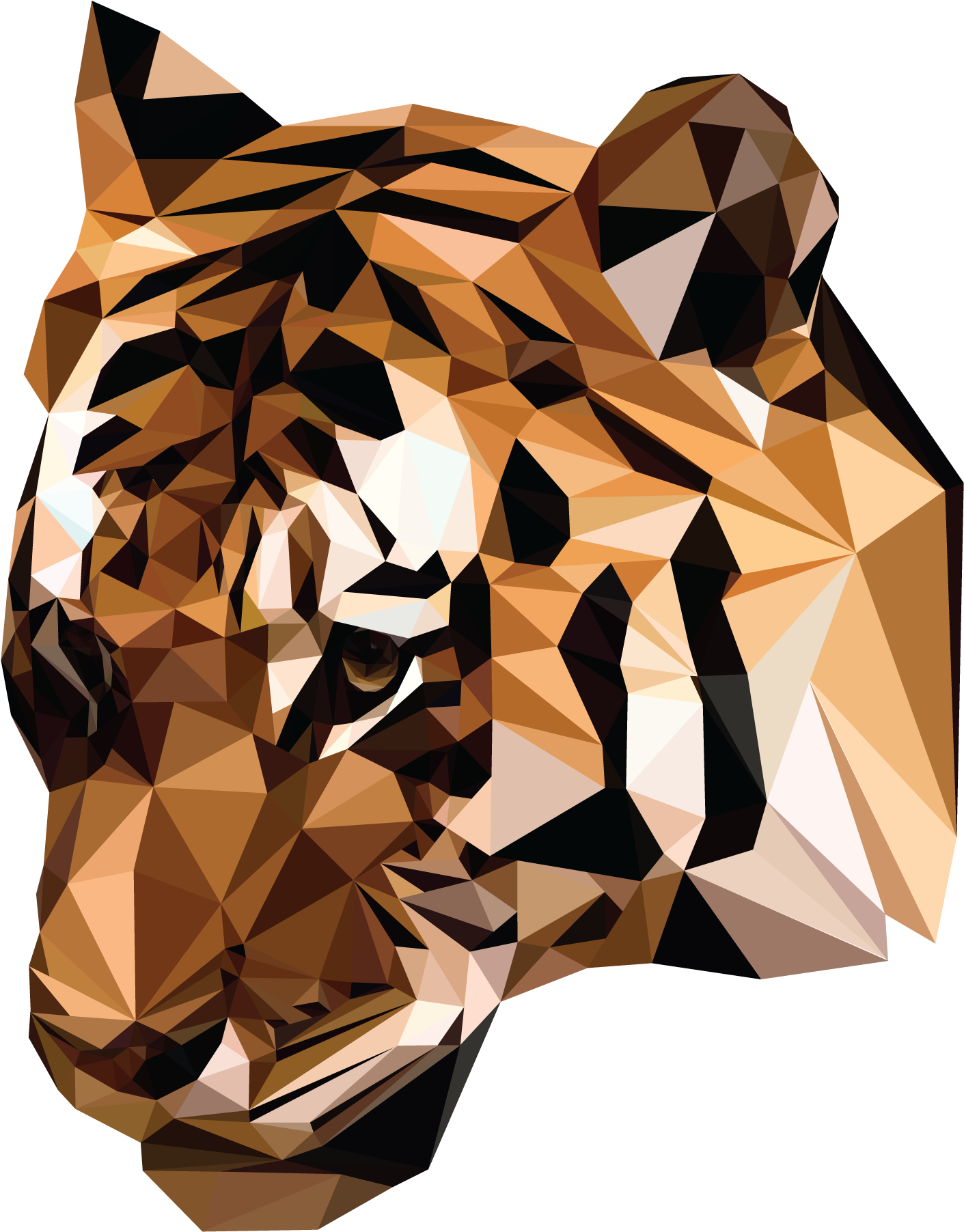 Tiger Polygongraphic Design - Iphone Xs Max Animal Clipart (1411x1804), Png Download