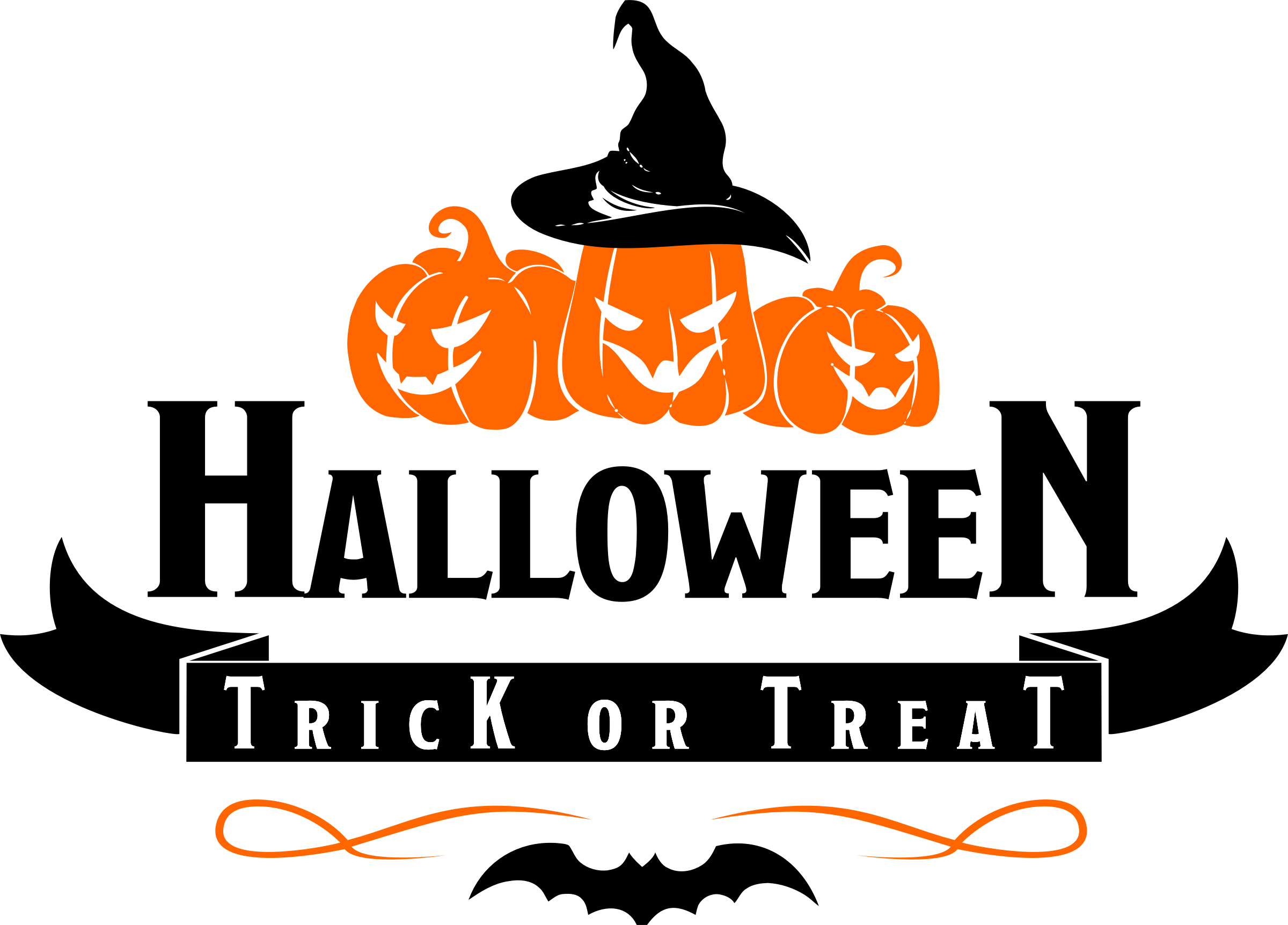 Big Image - Halloween Trick Or Treat Clipart - Png Download (2400x1724), Png Download