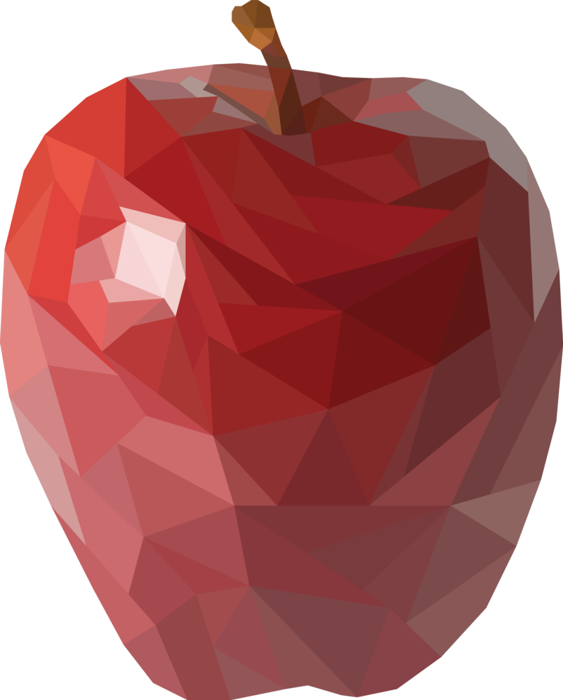 Polygon Art Png - Polygon Art Apple Clipart (802x996), Png Download