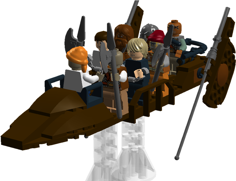Sail Barge 3 - Desert Skiff Moc Lego Clipart (800x594), Png Download