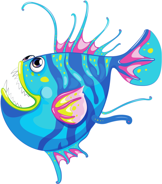 Vector Free Library Angler Fish Clipart At - Illustration - Png Download (664x753), Png Download