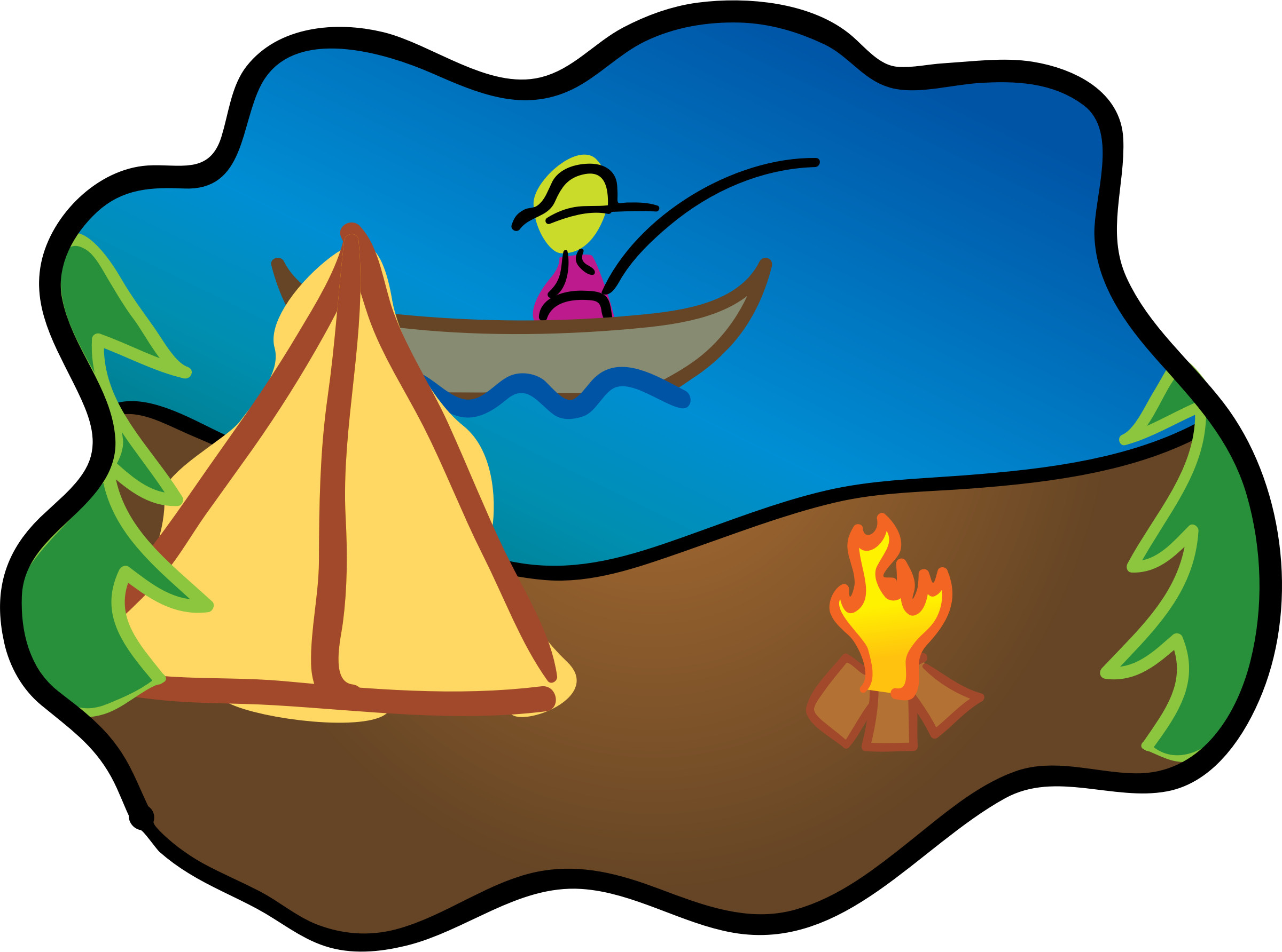 Clipart - Fishing And Camping Clipart - Png Download (2400x1784), Png Download