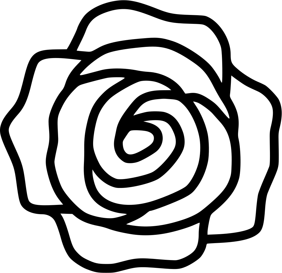 Png File - Top View Rose Drawing Clipart (981x950), Png Download