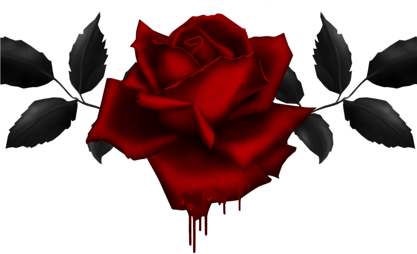 Gothic Rose Drawing At Getdrawingscom Free For Personal - Gothic Roses Clipart - Png Download (1368x855), Png Download