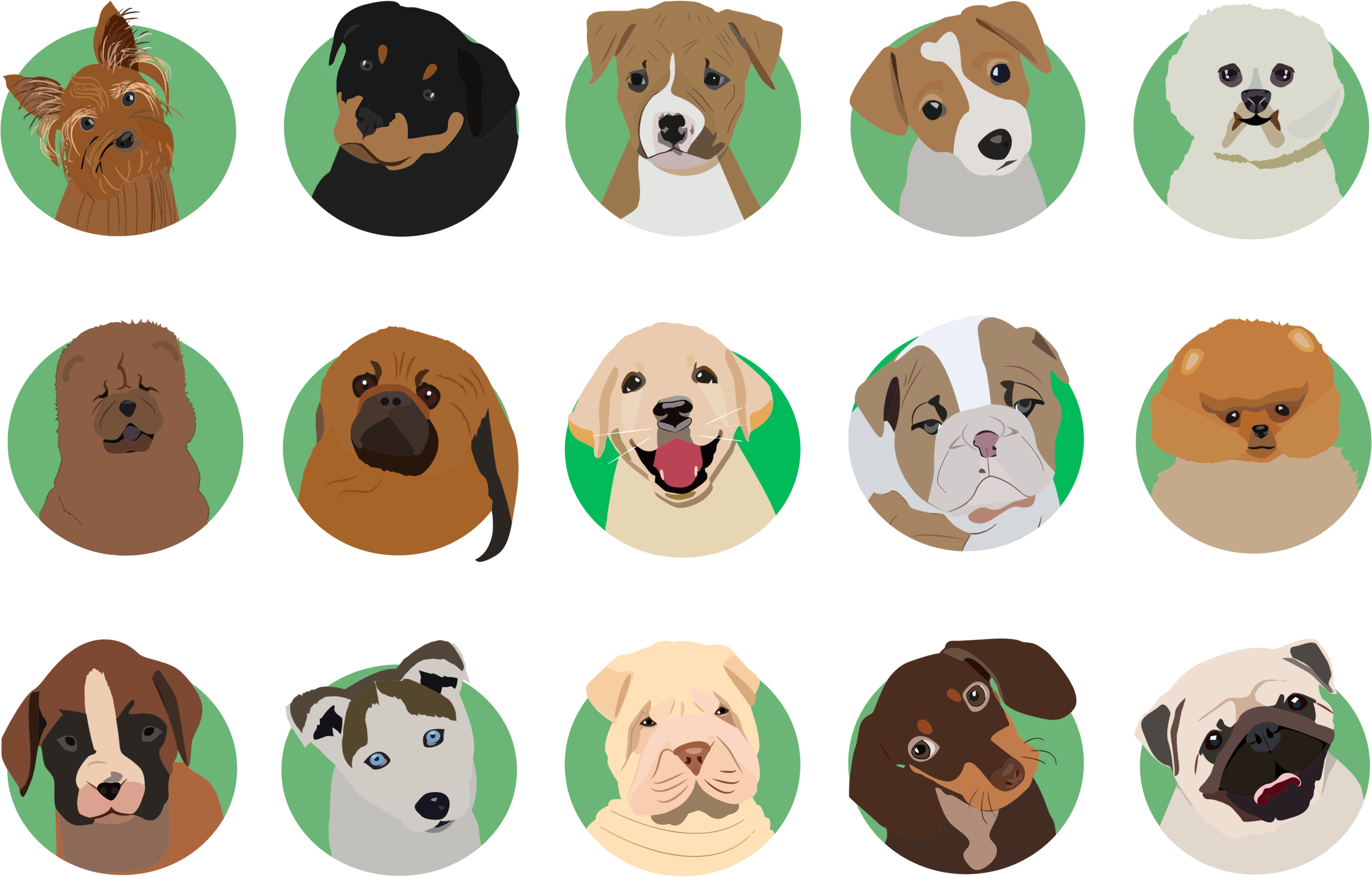 Dog Breeds Icons Jpg Free Download - Dog Breed Clip Art Free - Png Download (2300x1470), Png Download