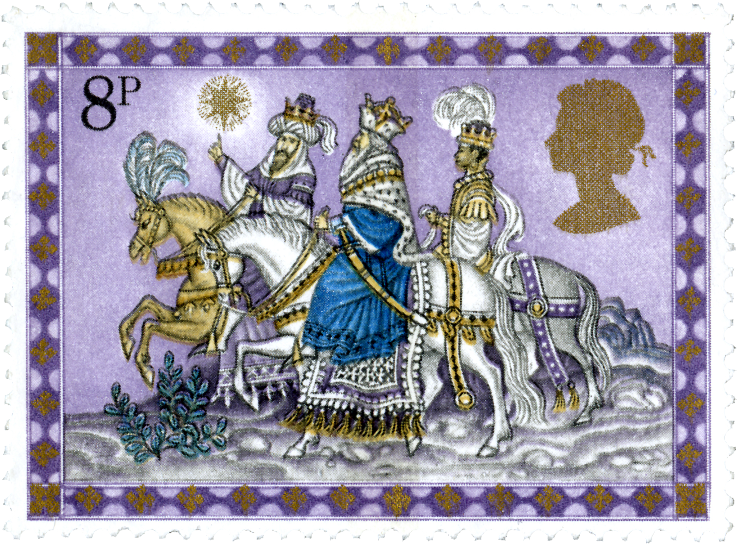 Royal Mail Celebrates 50 Years Of Christmas Stamps - Timbre Postal Reyes Magos Clipart (1462x1079), Png Download
