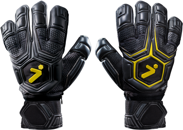 On - Black And Yellow Goalie Gloves Clipart (714x714), Png Download