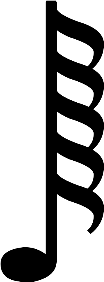 Demisemiquaver Note Clipart (394x1024), Png Download