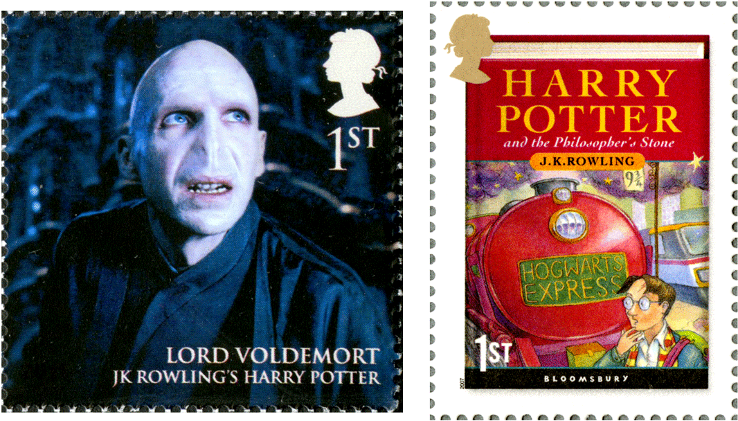 One Depicts Lord Voldemort And The Other The Book Cover - First Harry Potter Book Clipart (1128x661), Png Download
