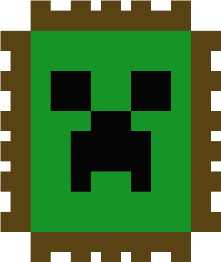 Creeper Face- Postage Stamp - Minecraft Creeper Clipart (580x620), Png Download