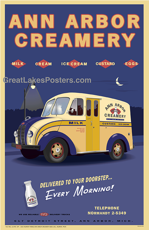 Great Lakes Posters Ann Arbor Creamery Poster - Poster Clipart (766x766), Png Download
