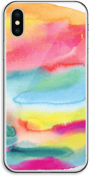 Color Explosion Skin Iphone X - Watercolor Paint Clipart (395x800), Png Download