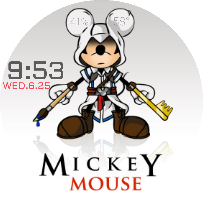 Mickey Creed Watch Face Preview Clipart (840x840), Png Download