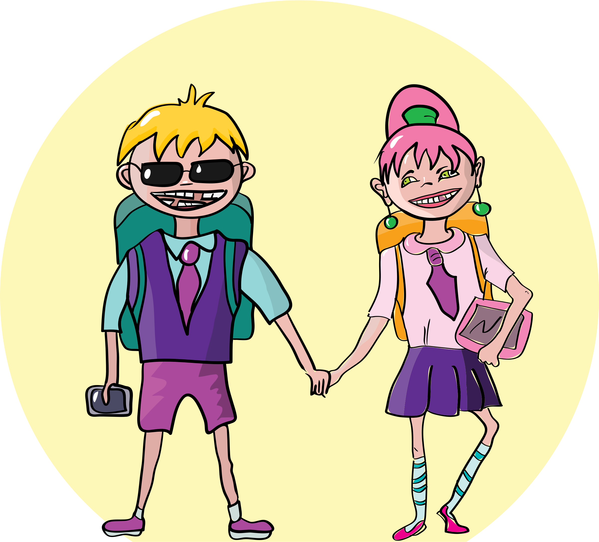This Free Icons Png Design Of Kids Going To School Clipart (2400x2172), Png Download