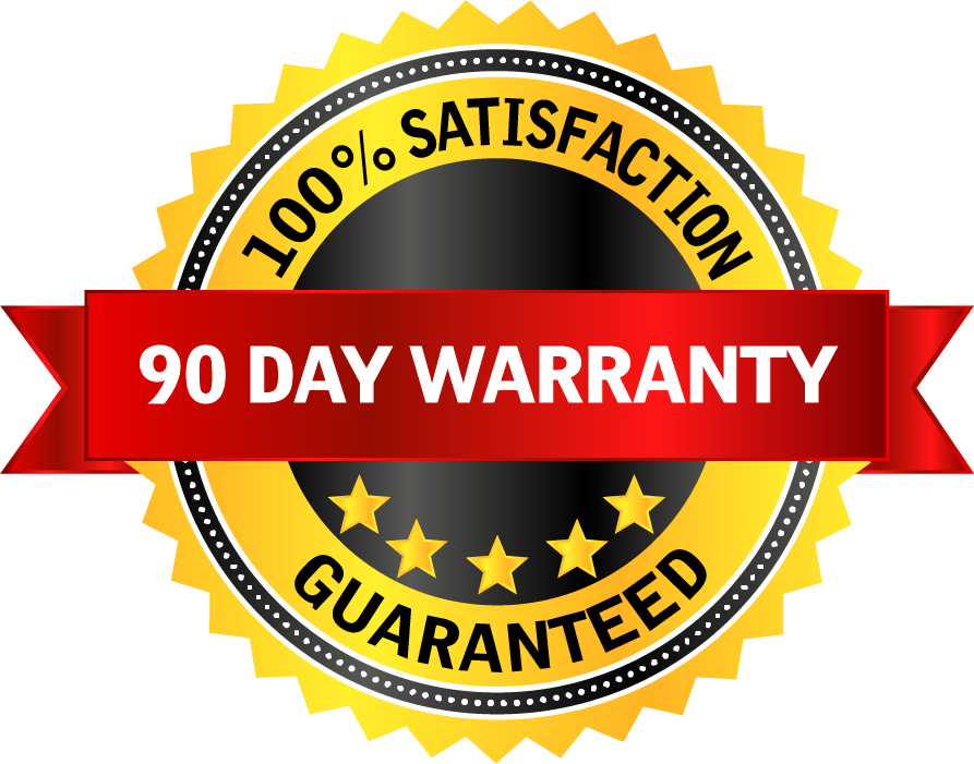 90 Day Warranty - Money Back Guarantee Badge 90 Day Clipart (893x701), Png Download