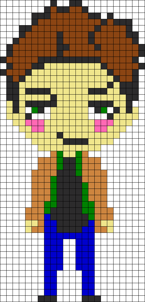 Dean Winchester Perler Perler Bead Pattern / Bead Sprite - Pretzel Perler Bead Pattern Clipart (484x1009), Png Download