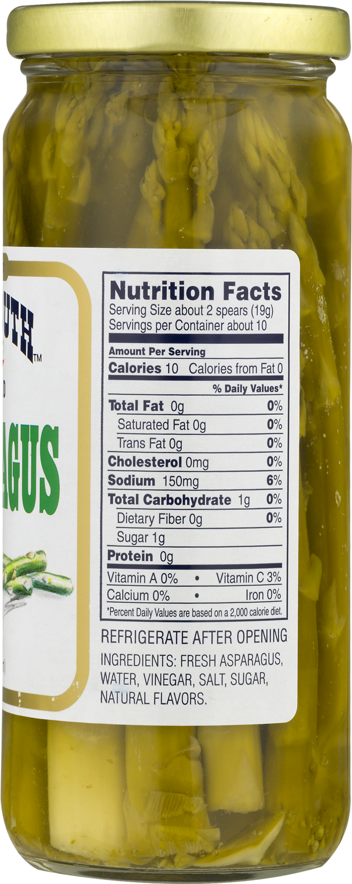 Pickled Asparagus Nutrition Facts Clipart (1800x1800), Png Download