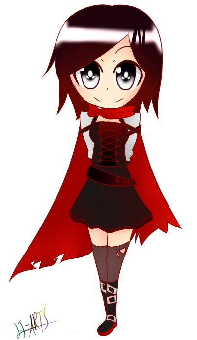 Rwby Chibi Ruby Rose Time Skip Ver And Next To My Line - Cartoon Clipart (600x1024), Png Download