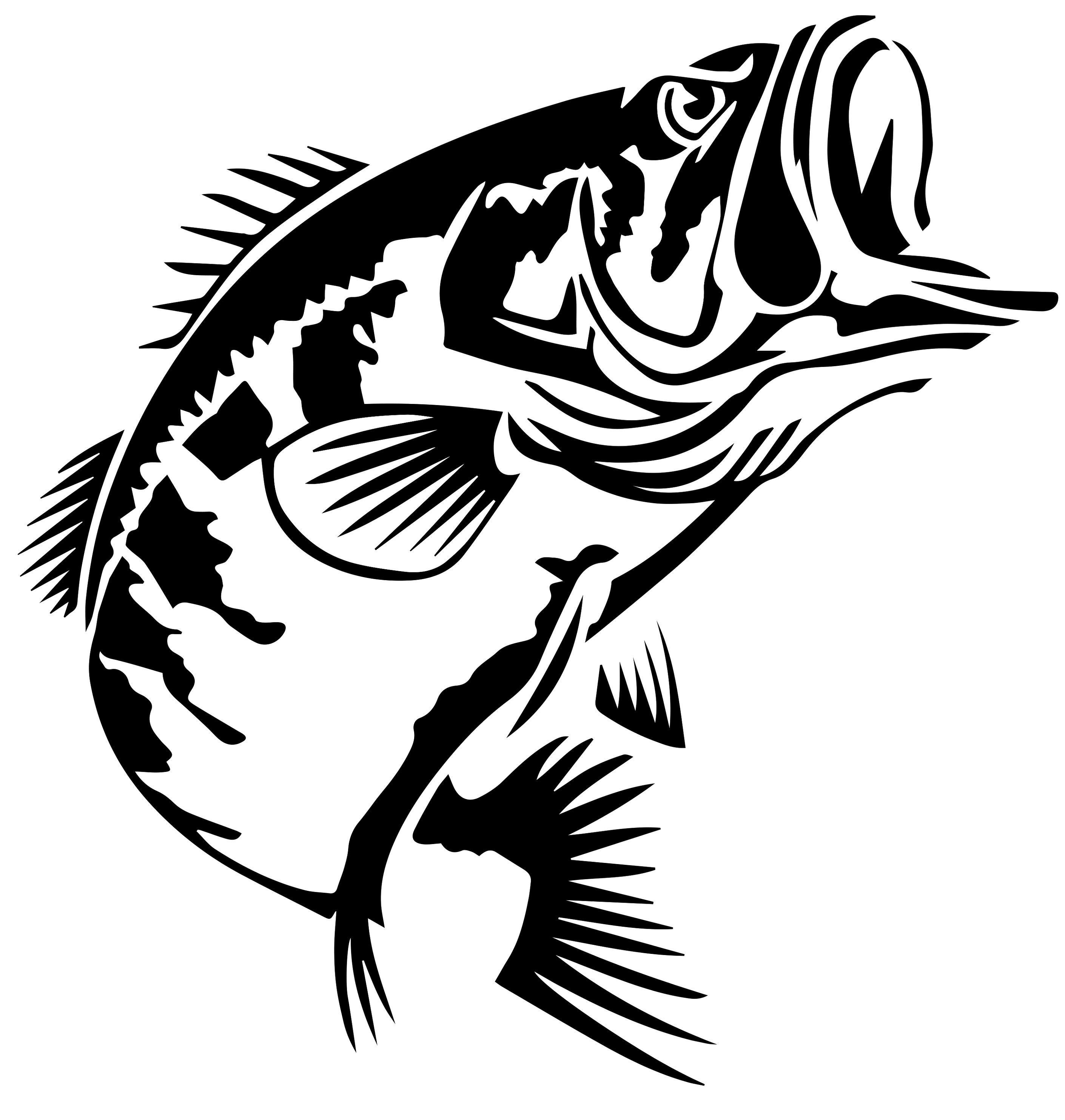 Teespring - Bass Fish Respect Logo Clipart (3012x3210), Png Download