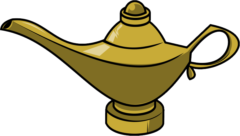 Genie Lamp Png - Genie Lamp Clipart Transparent Png (826x467), Png Download