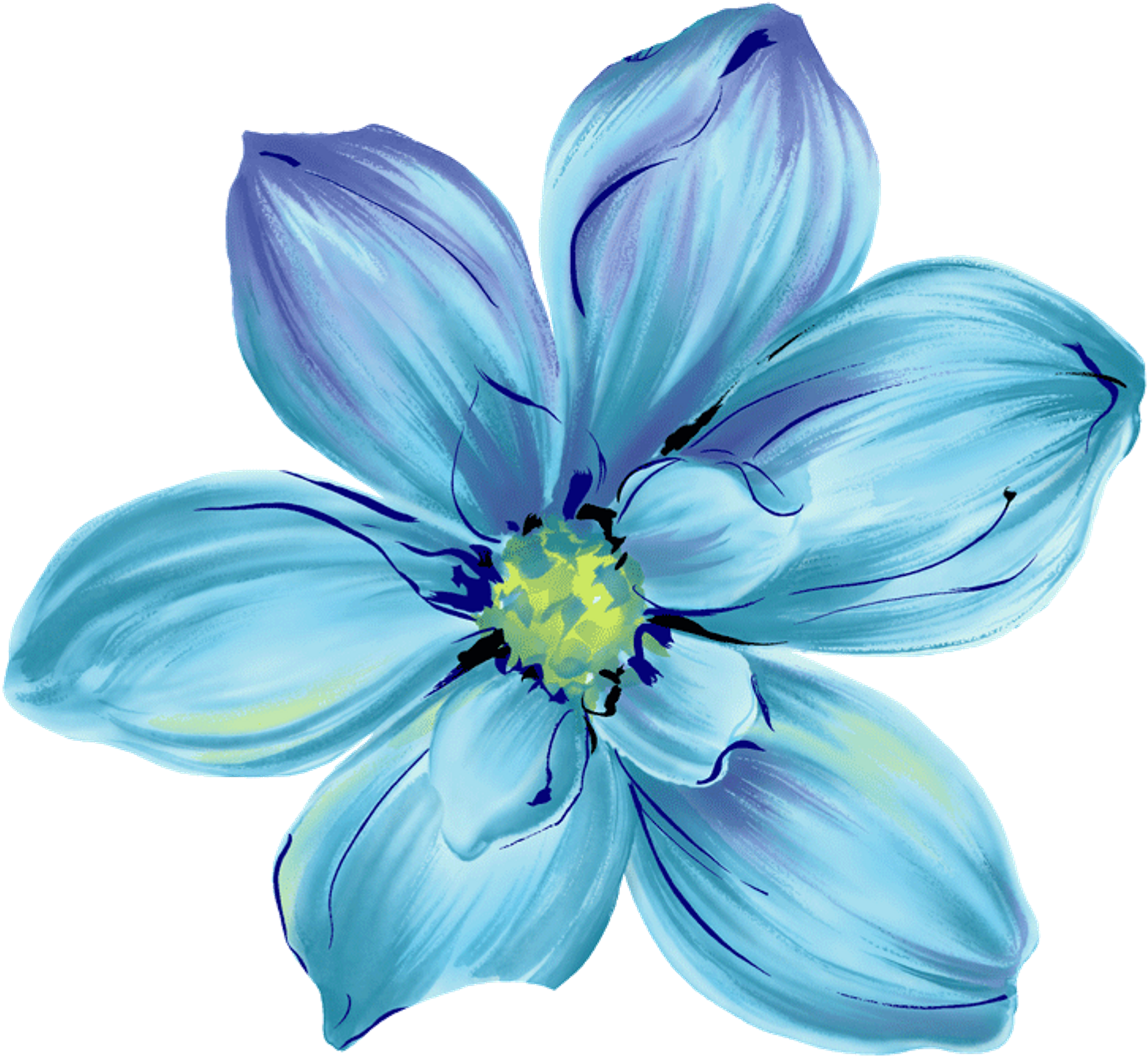 Flower Rose Stock Photography Watercolour - Blue Flower Watercolor Png Clipart (1920x1920), Png Download