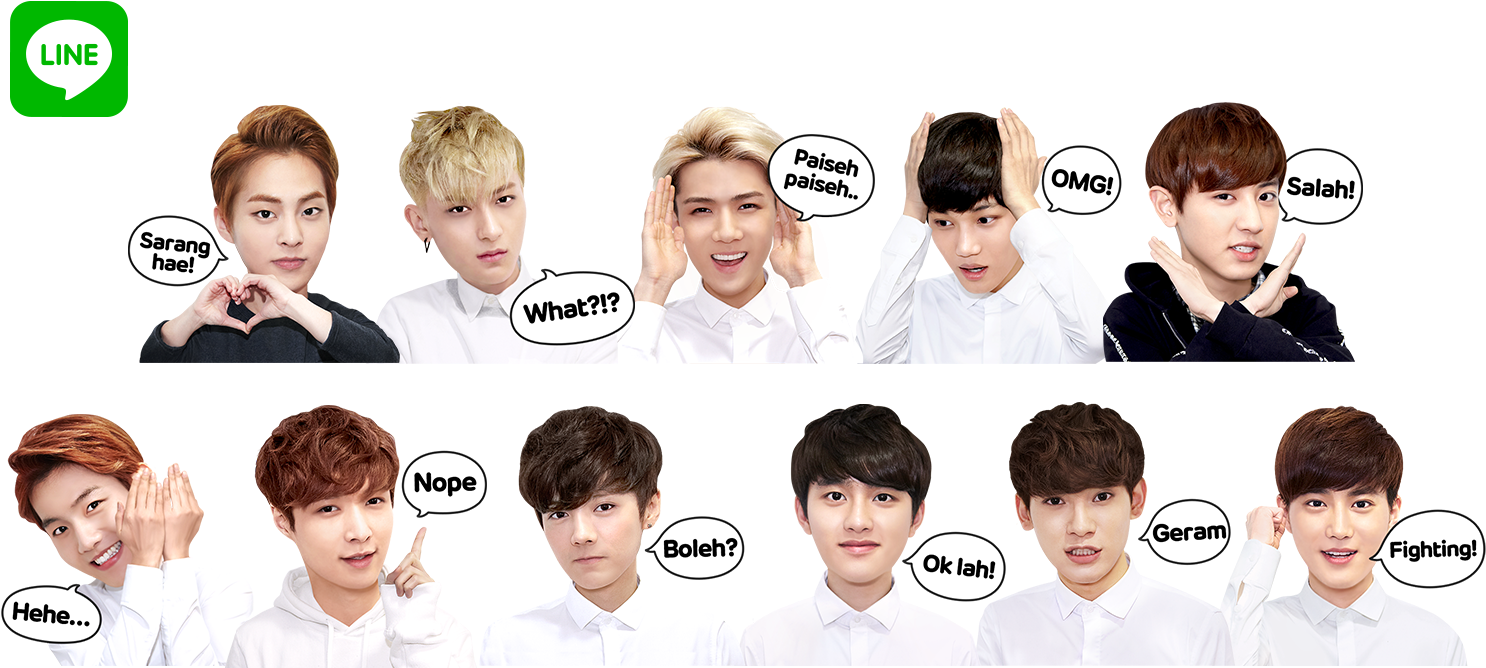 One Of The Hottest K-pop Boy Bands Exo Joins Linelah - We Love Kpop Clipart (1500x700), Png Download