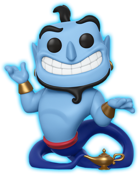 Genie With Lamp Glow Specialty Series Exclusive Pop - Aladdin Genie Funko Pop Clipart (600x600), Png Download