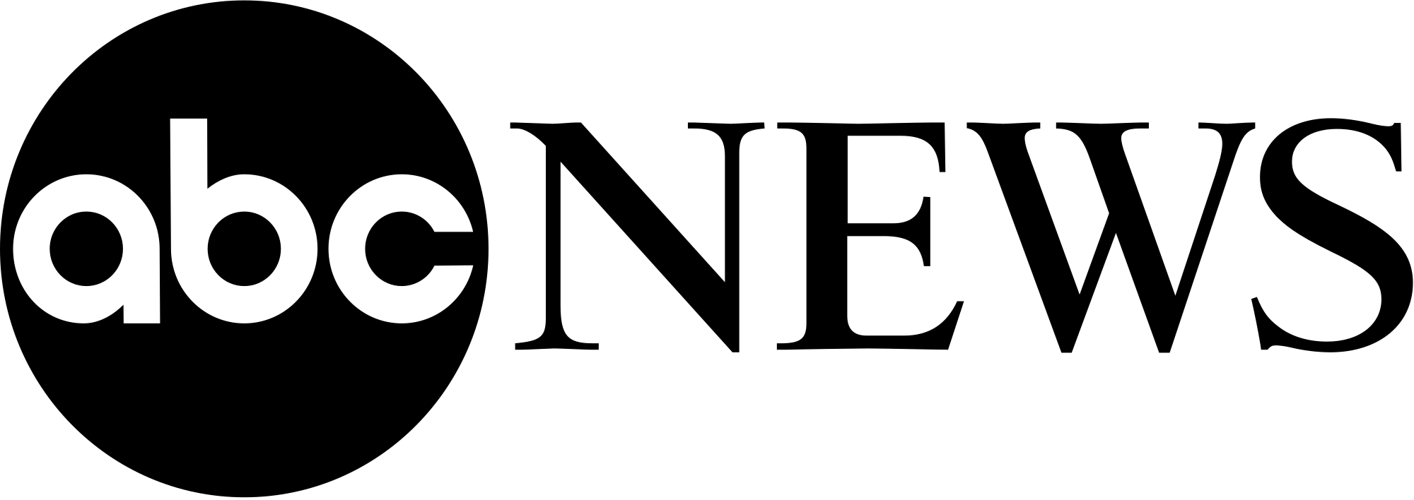 Abc News Solid Black Logo - Abc News Png Clipart (1280x453), Png Download