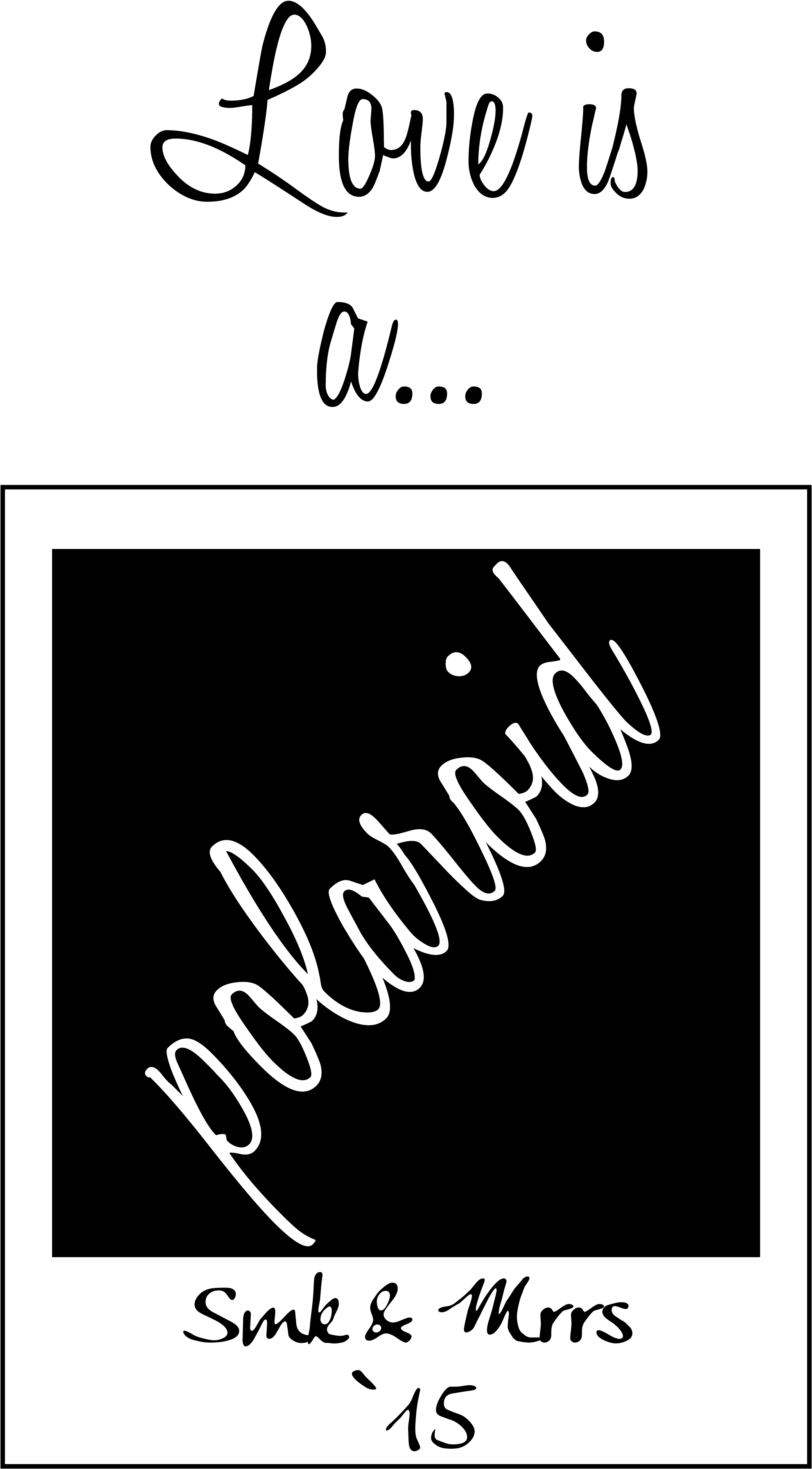 Love Is A Poloroid - Calligraphy Clipart (3840x3840), Png Download