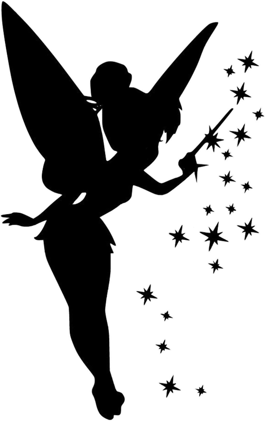 Scsilhouette Sticker - Tinkerbell Silhouette Clipart (1024x1623), Png Download