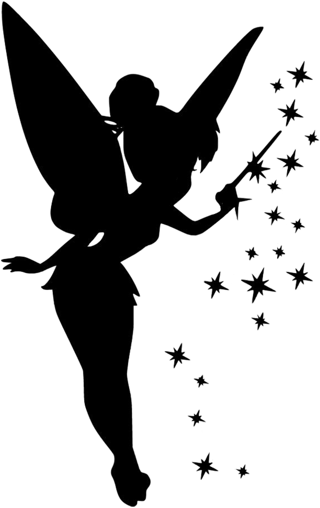 Scsilhouette Sticker - Tinkerbell Silhouette Clipart - Large Size Png