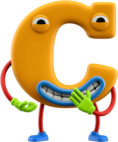 Abc Character Font - Cartoon A Letter Character Clipart (595x595), Png Download