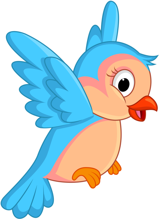 Blue Bird Png - Animated Picture Of Bird Clipart (591x800), Png Download