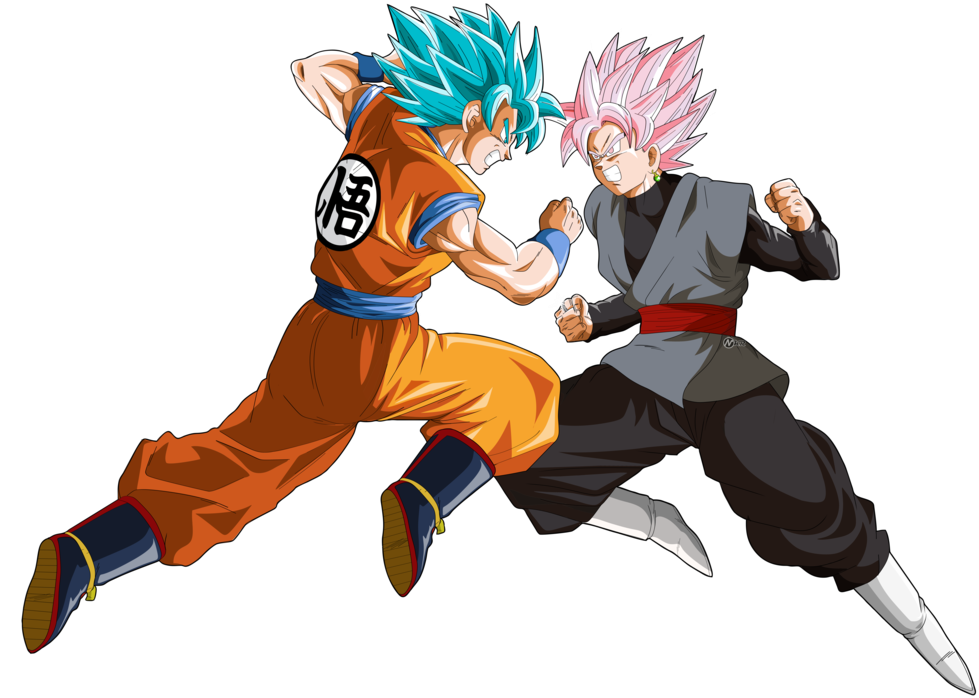 El Noticiero De Black Goku - Goku Vs Goku Black Clipart (979x698), Png Download