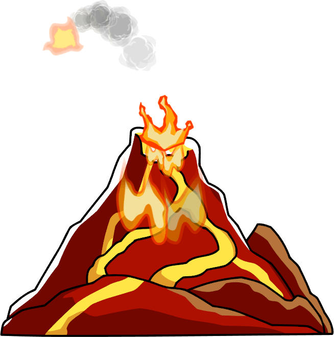 Graphic Freeuse Library Ash Clipart Real Volcano - Transparent Background Volcanoes Png (654x660), Png Download