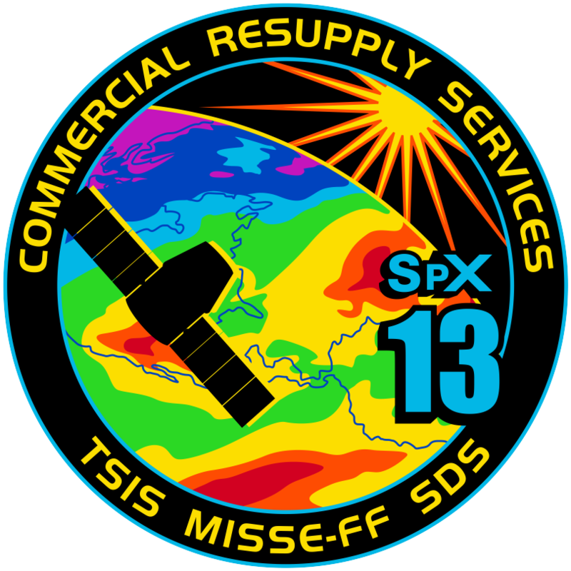 Spacex Crs 13 Mission Patch Image Credit Spacex - Crs 13 Mission Patch Clipart (800x800), Png Download