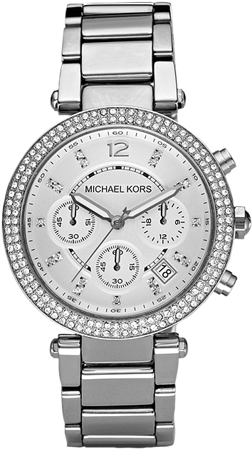 Michael Kors Parker - Silver Michael Kors Watch Ladies Clipart (640x640), Png Download