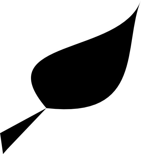 Leaf Clipart Black Png Transparent Png (546x597), Png Download