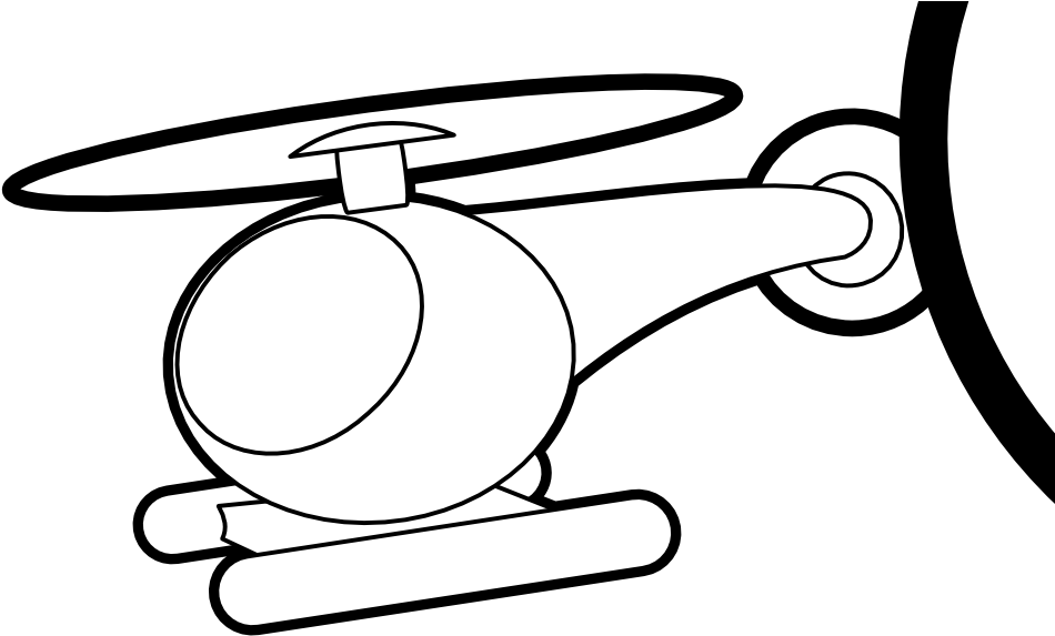 Klsgfx Helicopter 2 Black White Line Linkedin Twitter - Helicopter Black And White Clipart - Png Download (999x676), Png Download