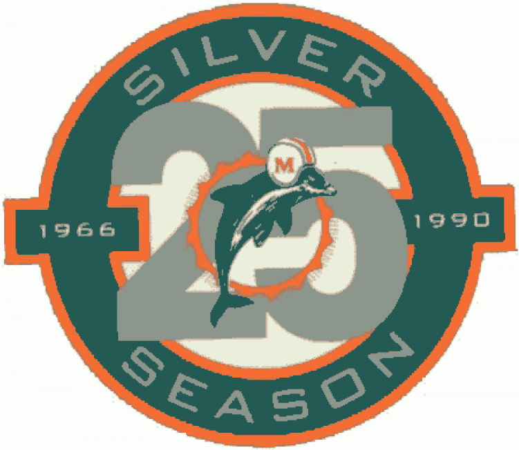 Miami Dolphins Iron On Stickers And Peel-off Decals - Miami Dolphins Anniversary Logo Clipart (750x930), Png Download